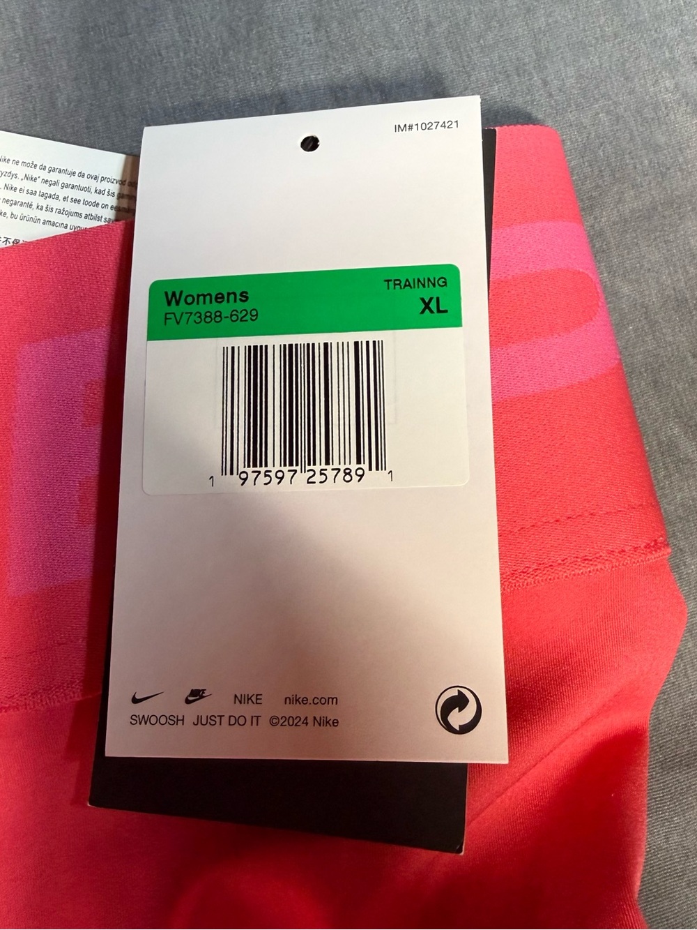Nike Pro Sculpt Dri Fit High Rise 7/8 Hot Pink Leggings NWT XL - Picture 4 of 7